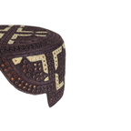 Maroon Sindhi Topi - Traditional Design - Golden Shade - Nasir Bhai