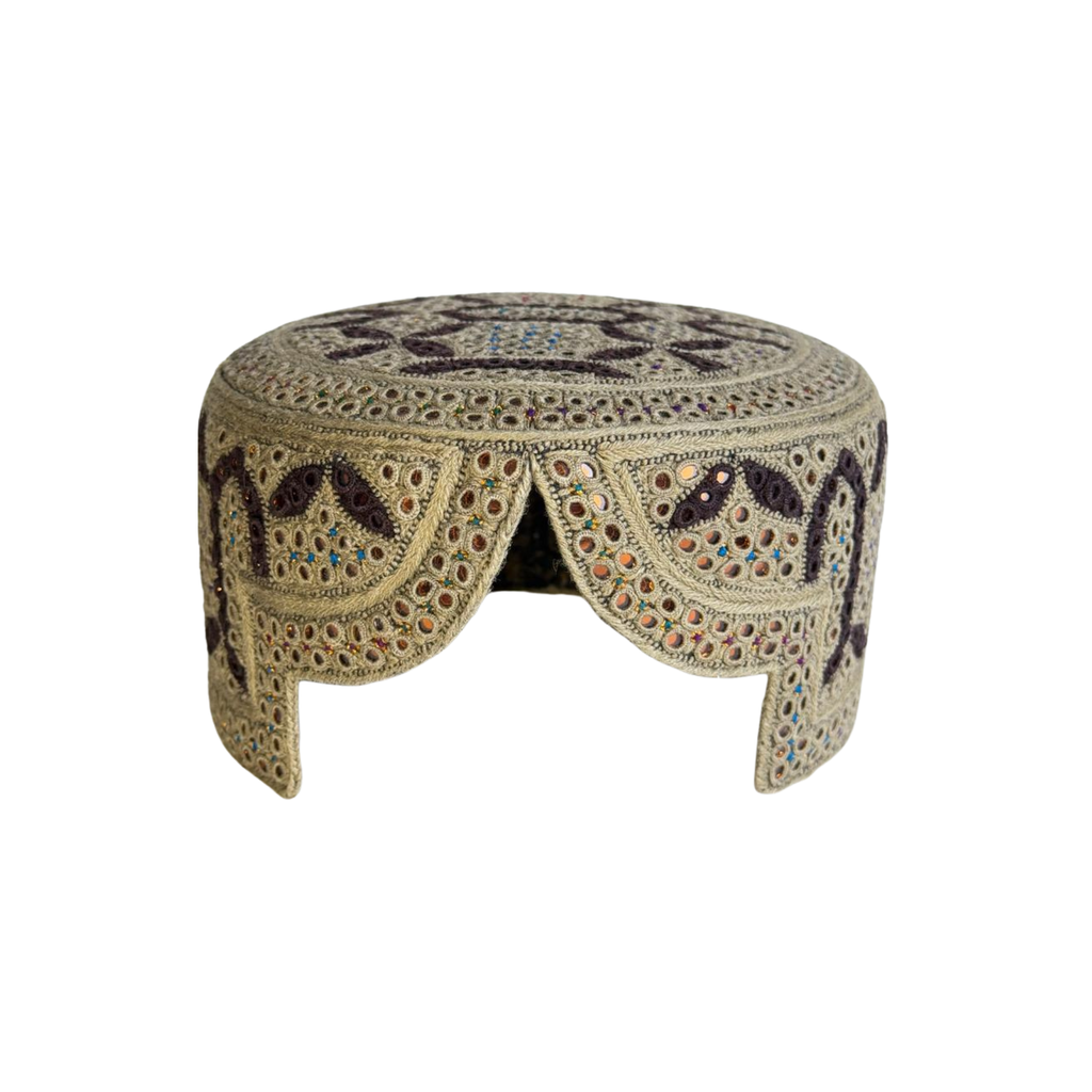 Light Brown Sindhi Topi - Traditional Design - Golden Shade - Nasir Bhai