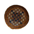 Golden Sindhi Topi - Traditional design - Blue Shade - Nasir Bhai