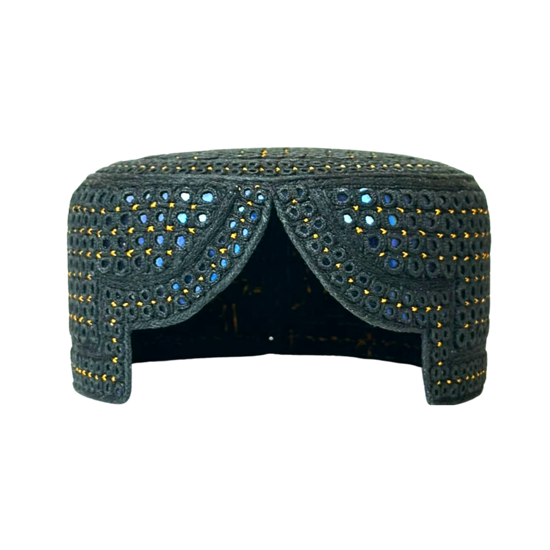 Grey Sindhi Topi - Blue Shade - Nasir Bhai
