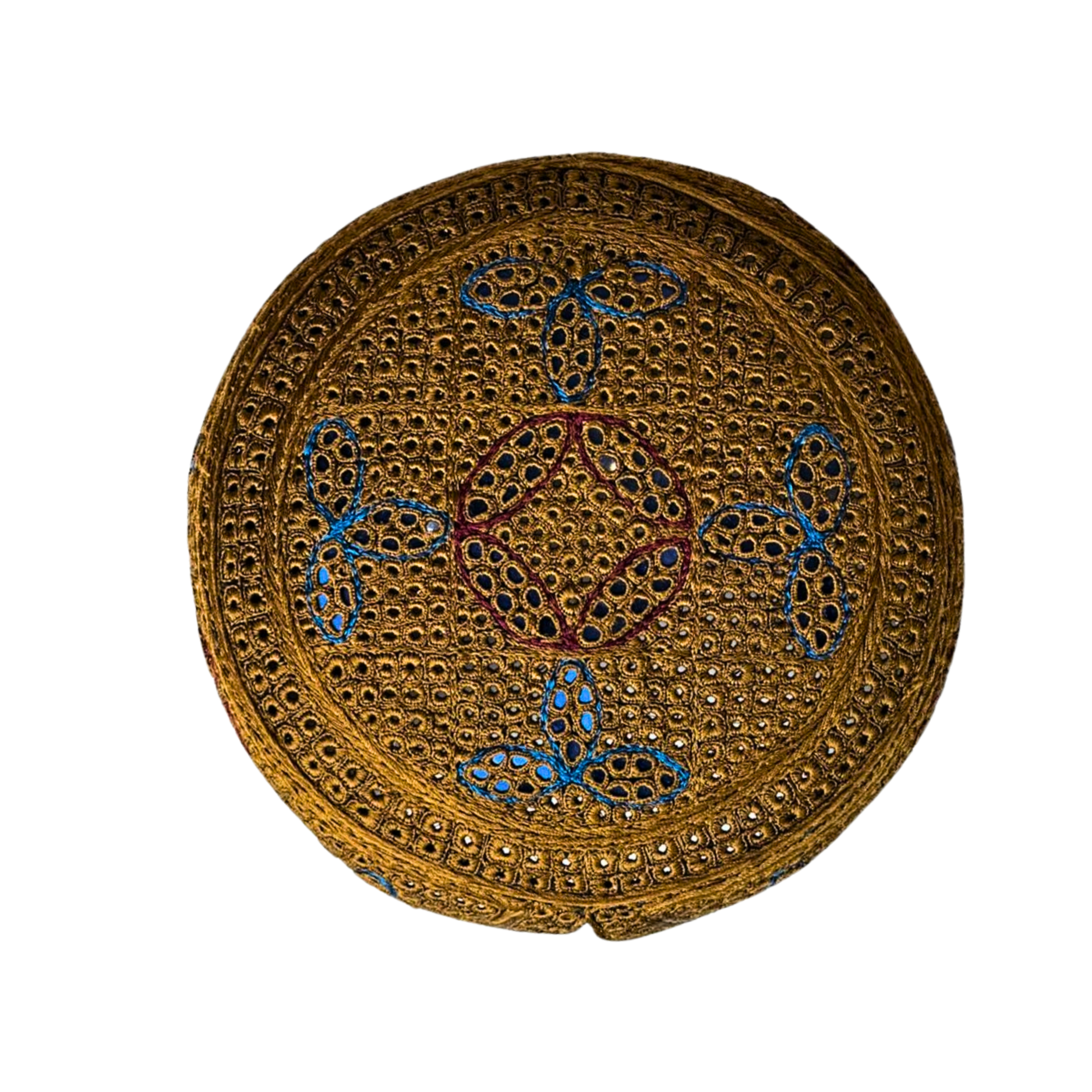 Golden Sindhi Topi - Flower Design - Golden Shade - Nasir Bhai