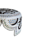 White Sindhi Topi - Traditional Design - Golden Shade - Nasir Bhai