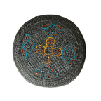 Silver Sindhi Topi - Flower Design - White Shade - Nasir Bhai