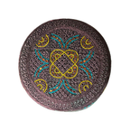Maroon Sindhi Topi - Traditional design- Golden Shade - Nasir Bhai