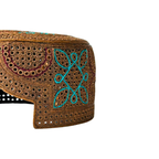 Brown Sindhi Topi - Flower Design - Gloden Shade - Nasir Bhai