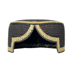 Black Sindhi Topi - Golden Shade -  Nasir Bhai