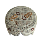 Light Brown Sindhi Topi - Flower Design - Golden Shade - Nasir Bhai