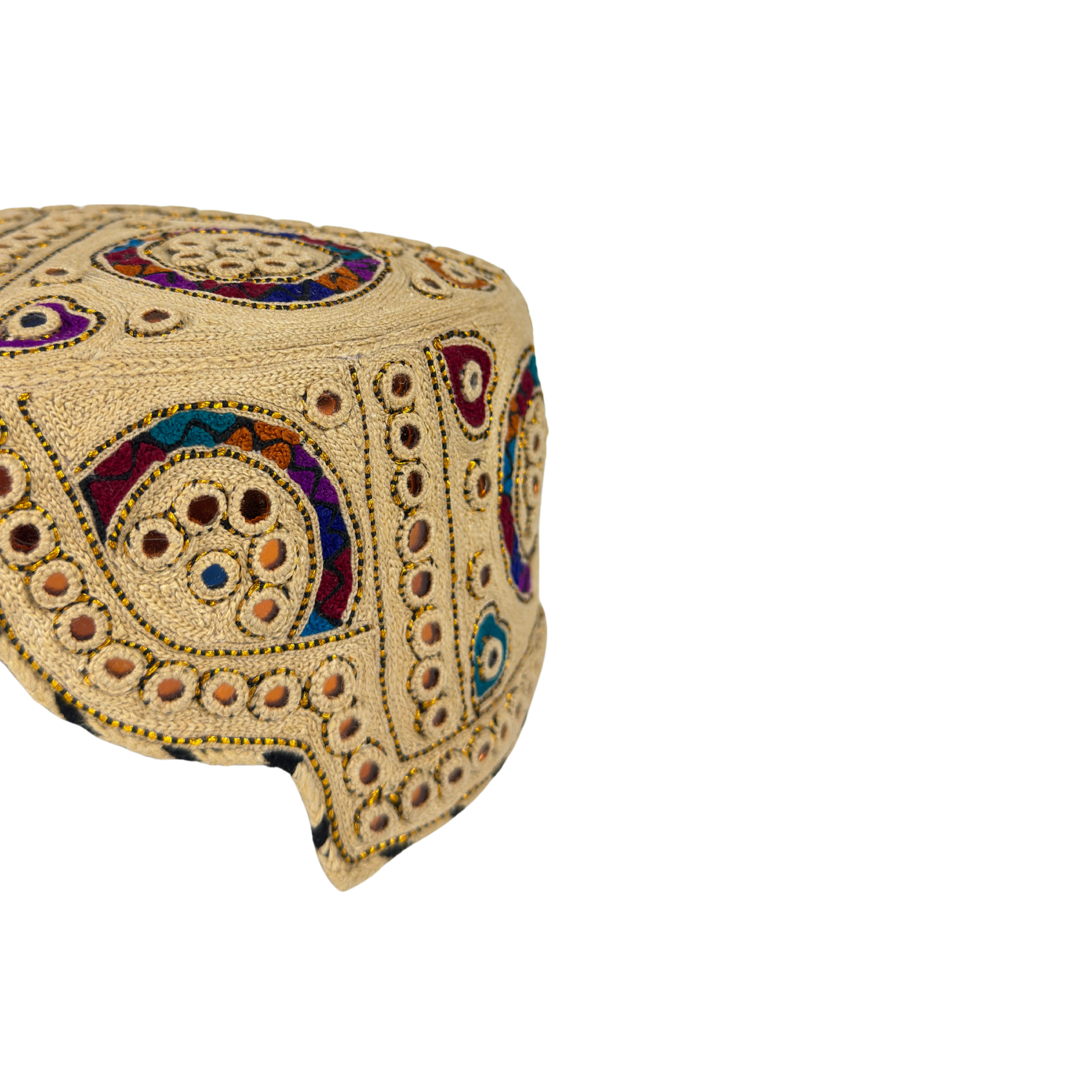 Light Brown Balochi Topi- Traditional Design - Golden Shade - Nasir Bhai