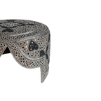Grey Sindhi Topi - Heart Design - Golden Shade - Nasir Bahi