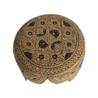 Brown Sindhi Topi - Traditional Design - Golden Shade - Nasir Bhai