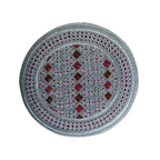 White Sindhi Tipo - Pink Stitching - Brown And Pink  Tikki- Raja Cap
