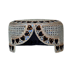 Silver Sindhi Topi - Heart Design - Golden Shade - Nasir Bhai