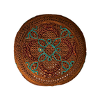 Brown Sindhi Topi - Flower Design - Gloden Shade - Nasir Bhai