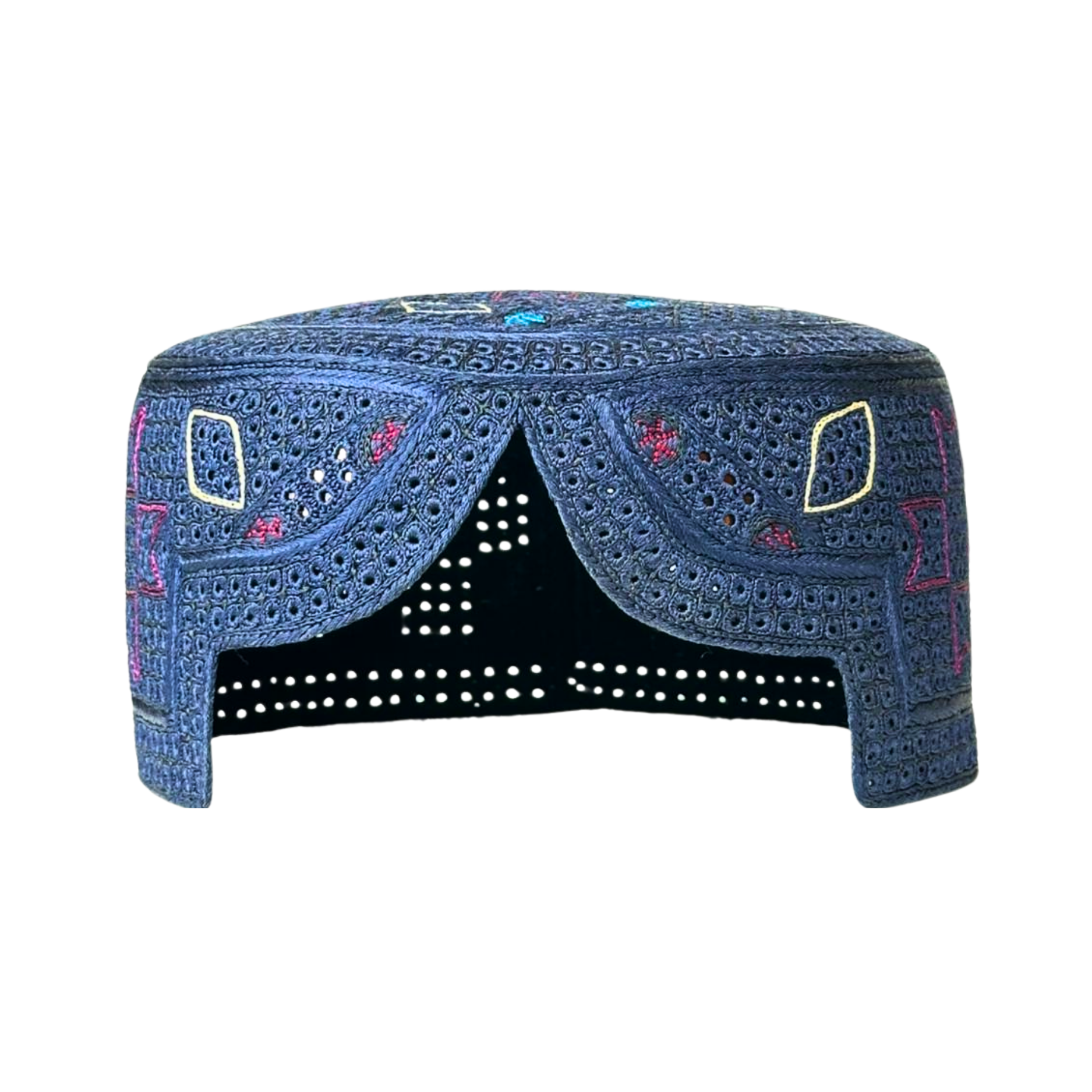 Blue Sindhi Topi - Traditional design - Nasir Bhai
