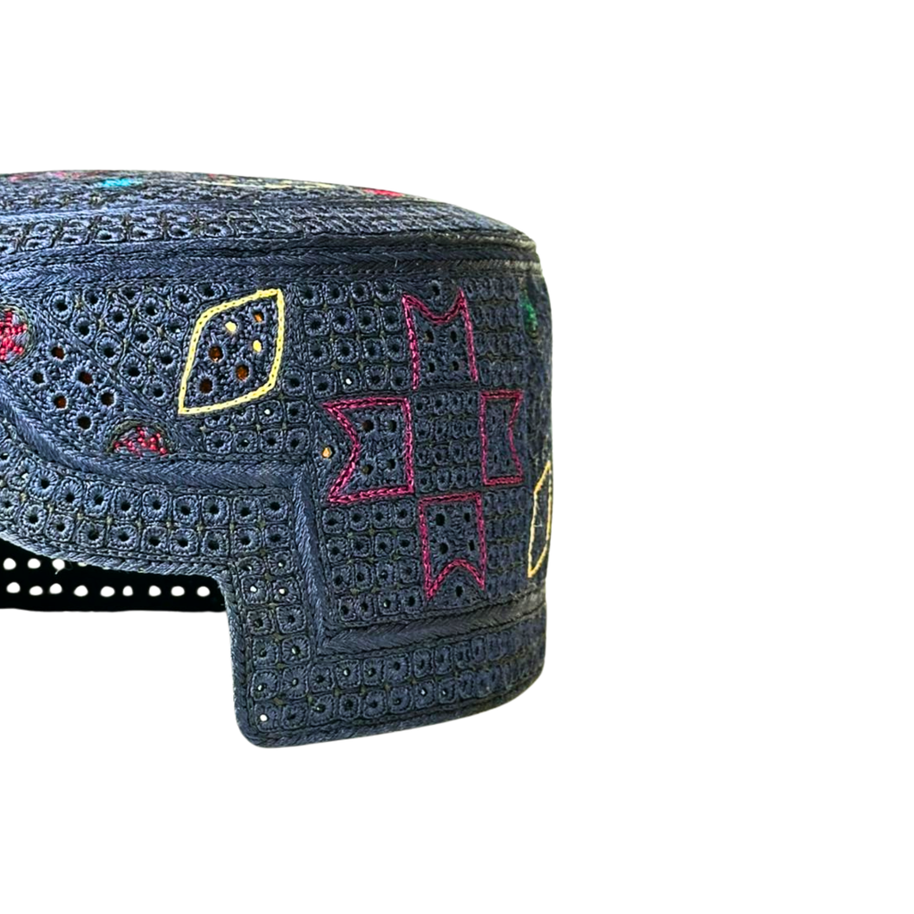 Blue Sindhi Topi - Traditional design - Nasir Bhai
