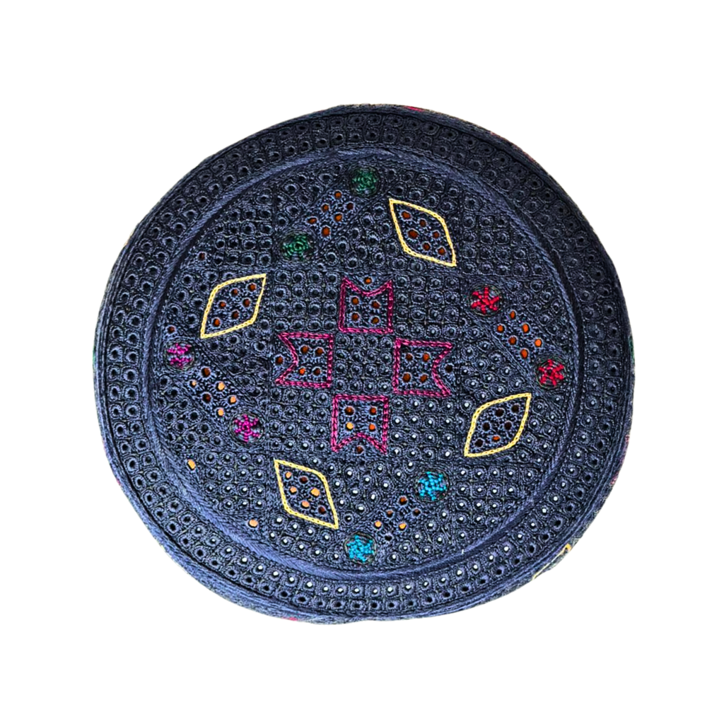 Blue Sindhi Topi - Traditional design - Nasir Bhai