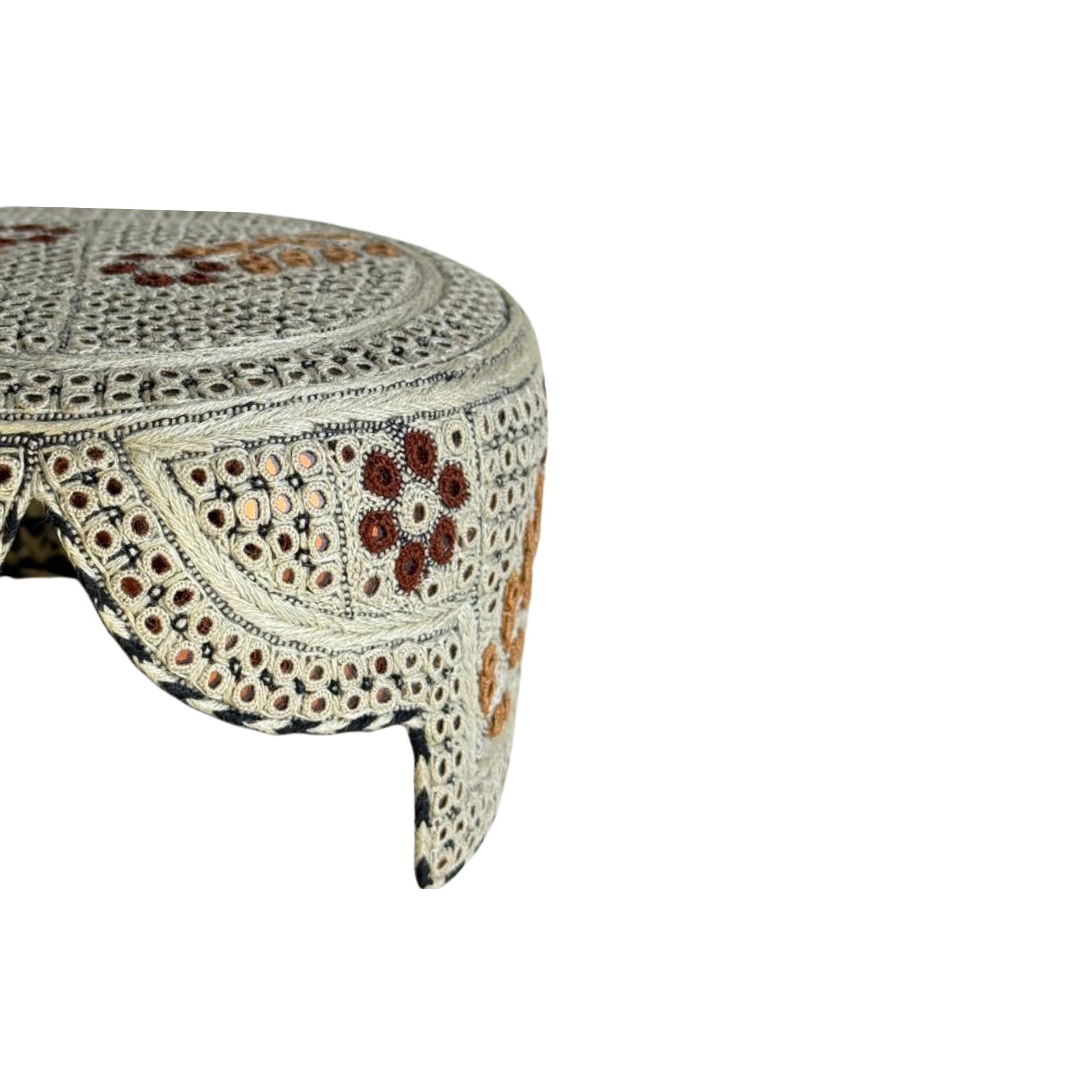 Light Brown Sindhi Topi - Flower Design - Golden Shade - Nasir Bhai