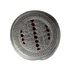 White Sindhi Topi - Maroon Stitching - Dark Martoon And Maroon Tikk i - Raja Cap