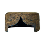 Brown Sindhi Topi - Flower Design - Heart Design- Golden Shade - Nasir Bhai