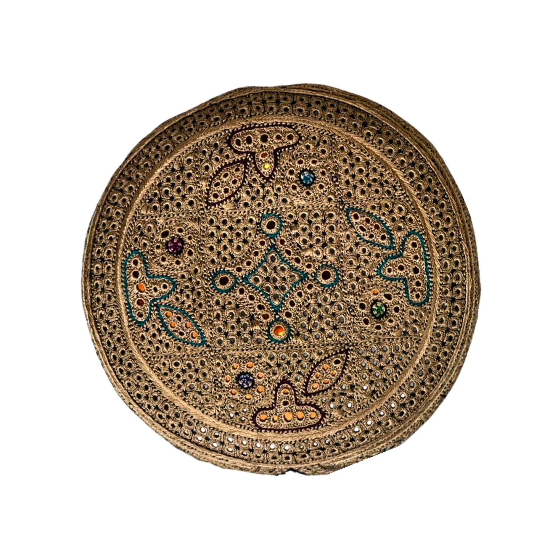 Golden Sindhi Topi - Flower Design - Golden Shade - Nasir Bhai
