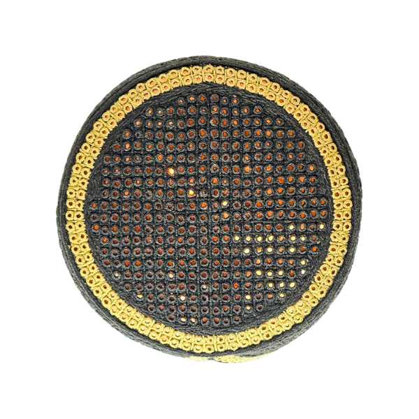 Black Sindhi Topi - Golden Shade -  Nasir Bhai