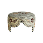 Light Brown Sindhi Topi - Flower Design - Golden Shade - Nasir Bhai