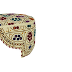 White Sindhi Topi - Traditional design - Golden Shade - Nasir Bhai