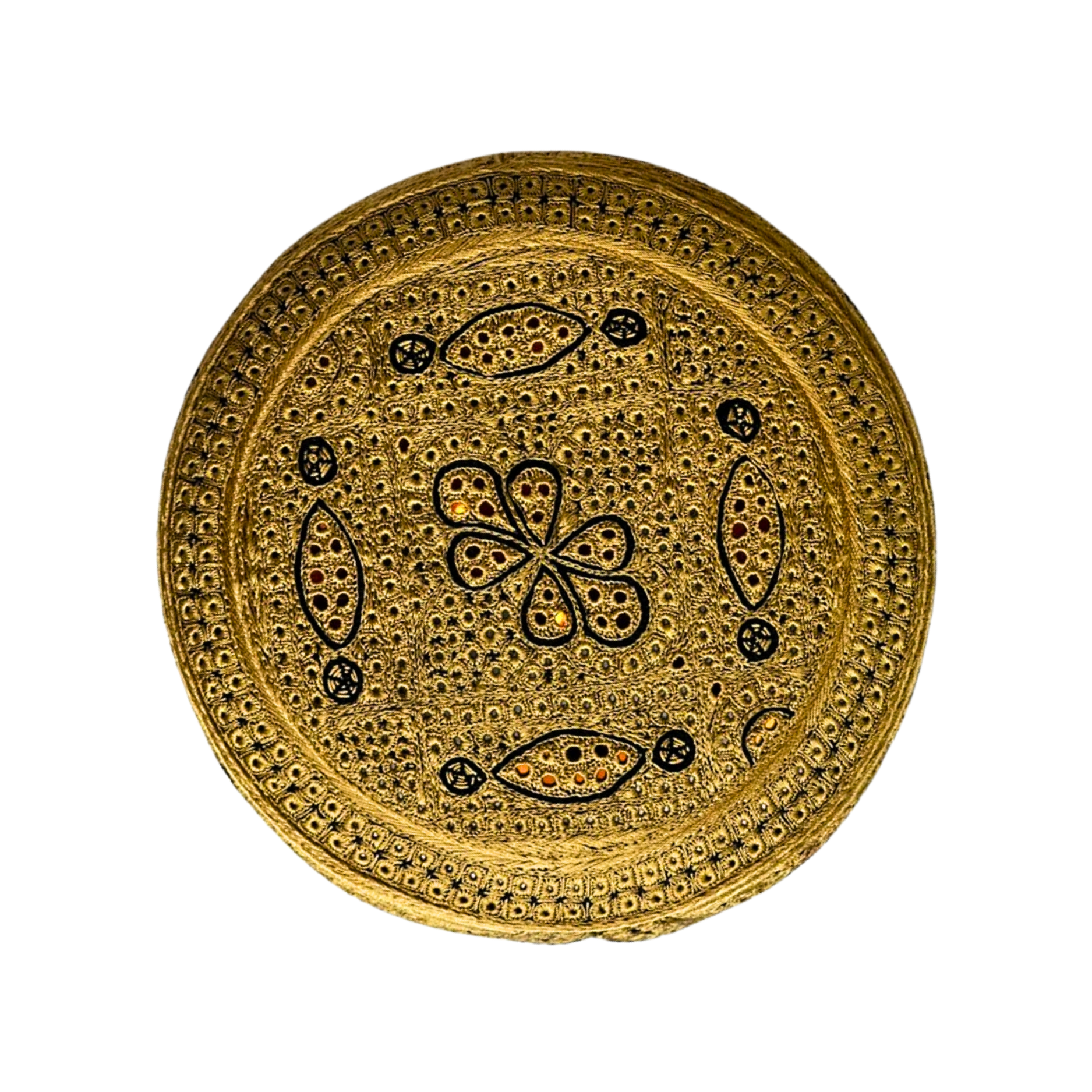 Golden Sindhi Topi - Flower Dseign - Nasir Bhai