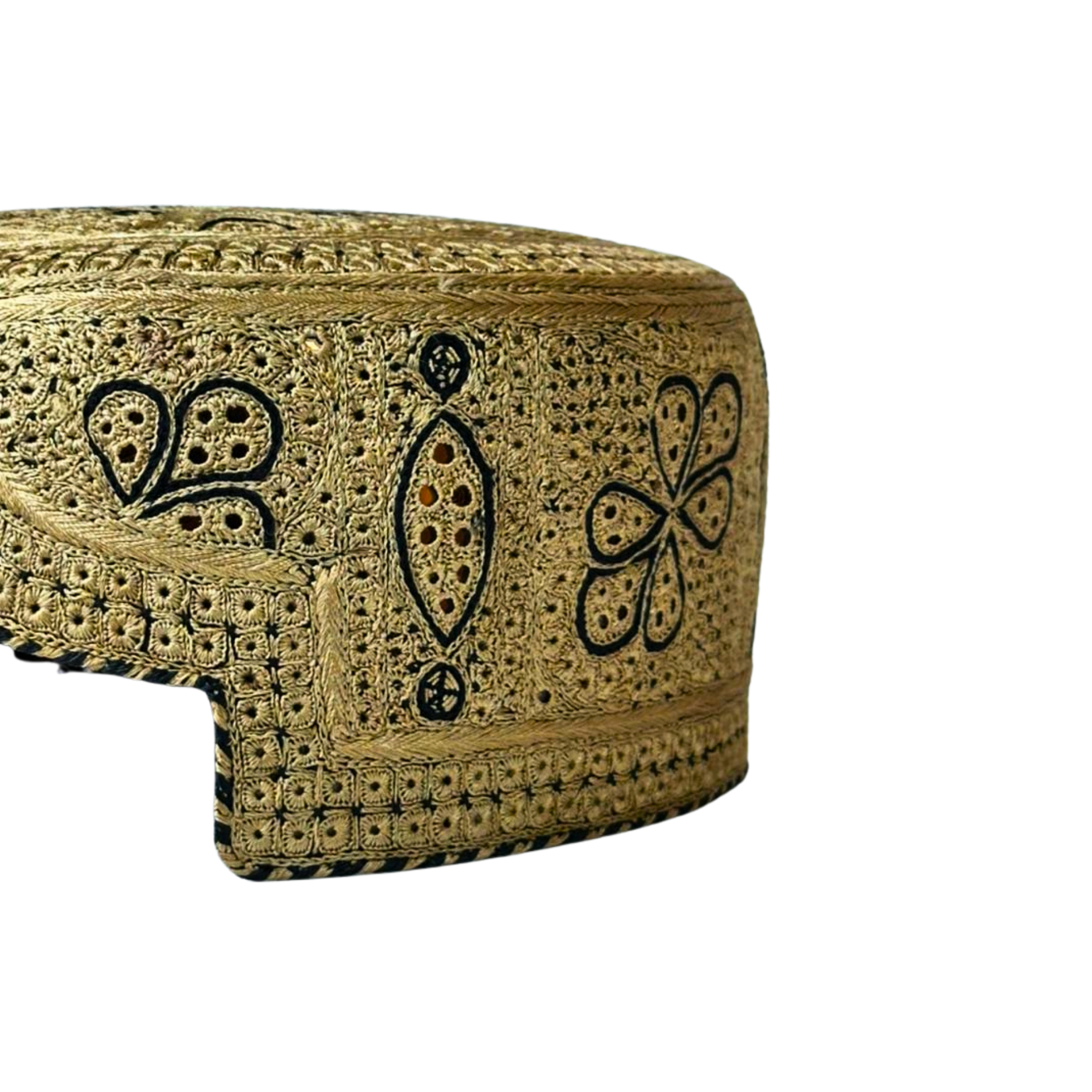 Golden Sindhi Topi - Flower Dseign - Nasir Bhai