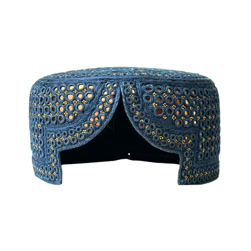 Blue Sindhi Topi - Golden Shade - Nasir Bhai