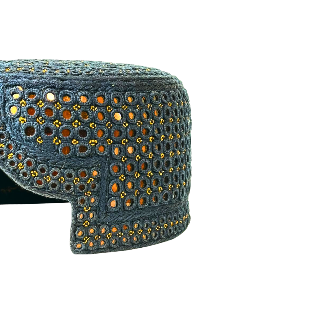 Blue Sindhi Topi - Golden Shade - Nasir Bhai
