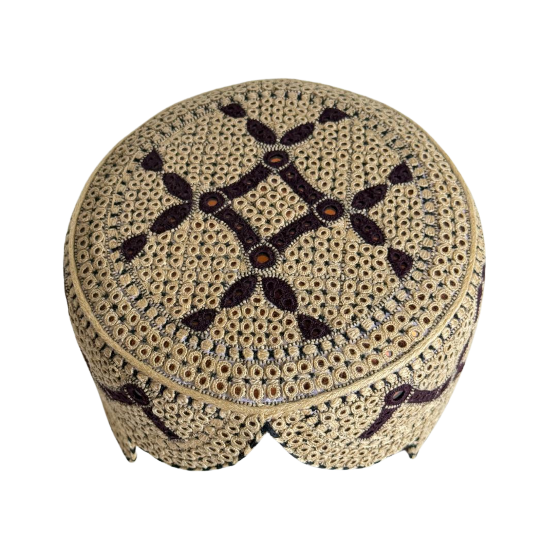 Golden Sindhi Topi - Traditional Design - Golden Shade - Nasir Bhai