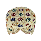 White Sindhi Topi - Traditional design - Golden Shade - Nasir Bhai