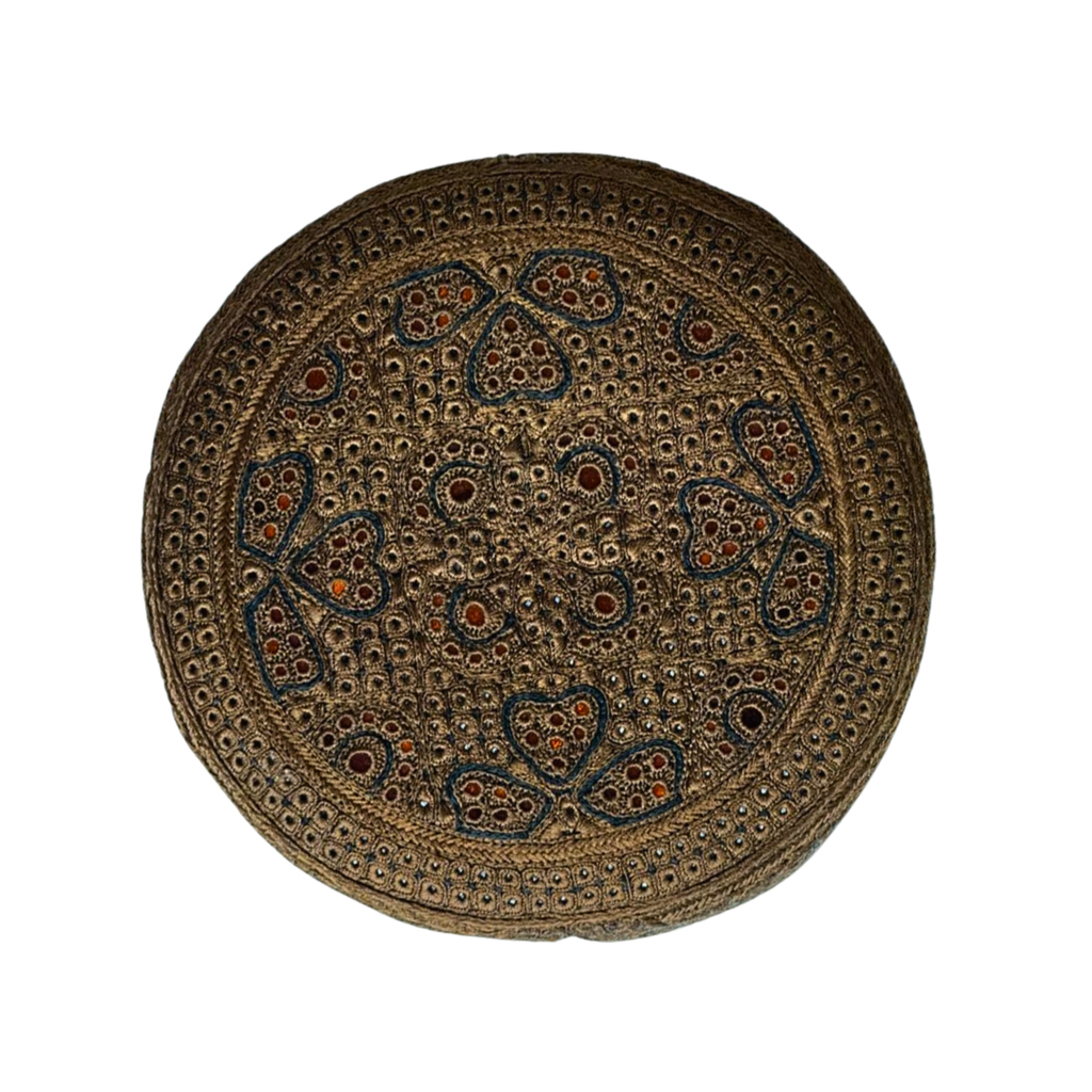 Dark Brown Sindhi Topi - Flower Design - Heart Design - Nasir Bhai