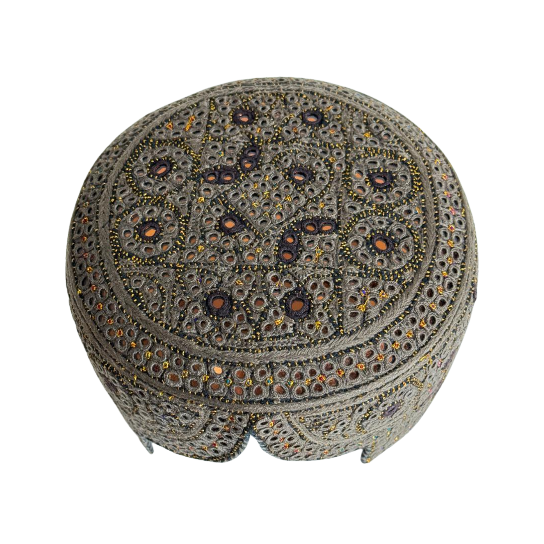 Brown Sindhi Topi - Traditional Design - Golden Shade - Nasir Bhai