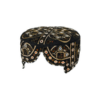 Black Balochi Topi - Traditional design - Golden Shade - Nasir Bhai