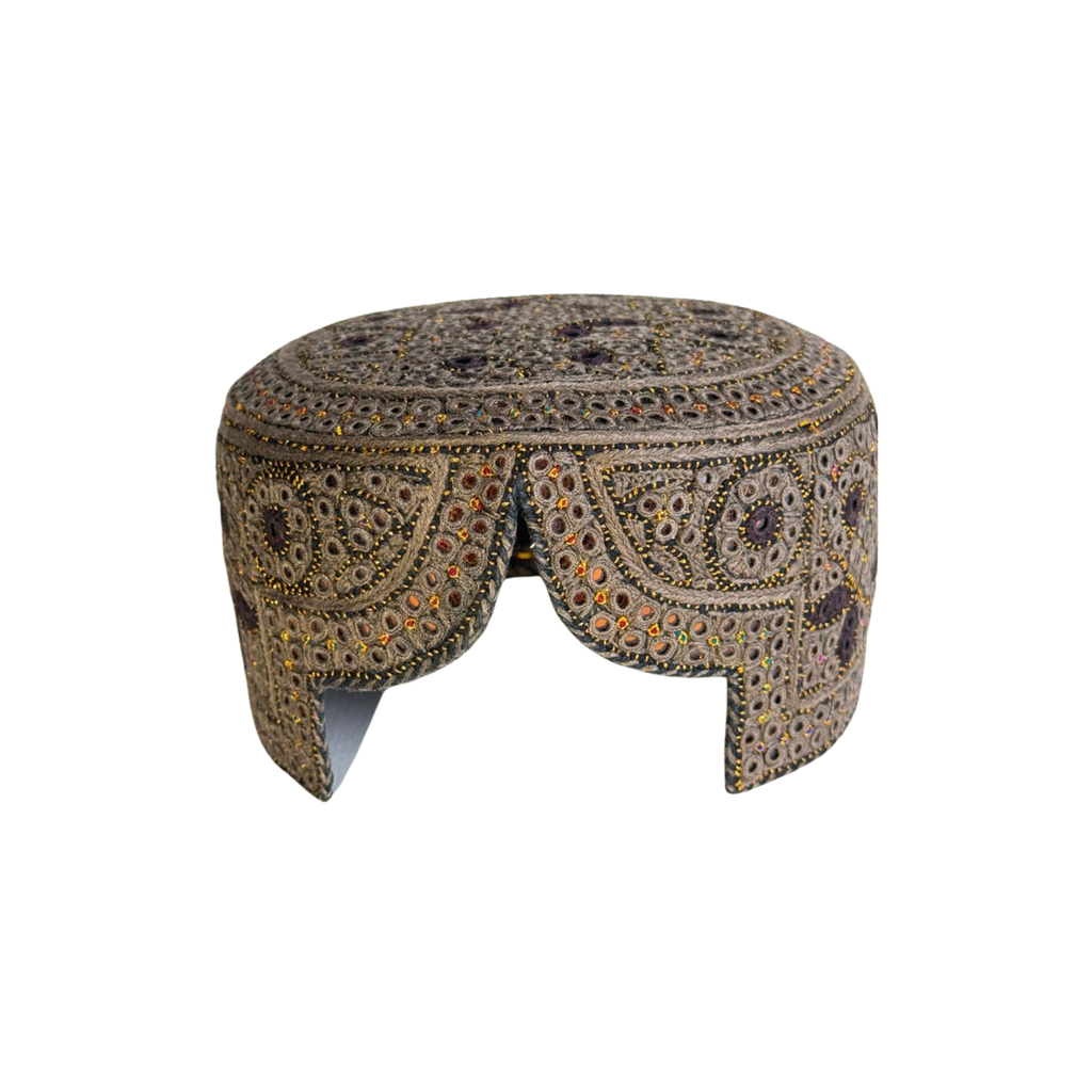 Brown Sindhi Topi - Traditional Design - Golden Shade - Nasir Bhai
