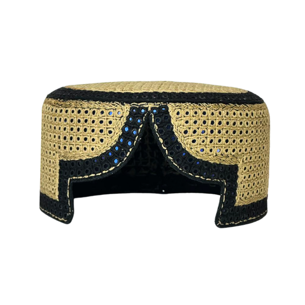 Brown Sindhi Topi - Blue Shade - Nasir Bhai