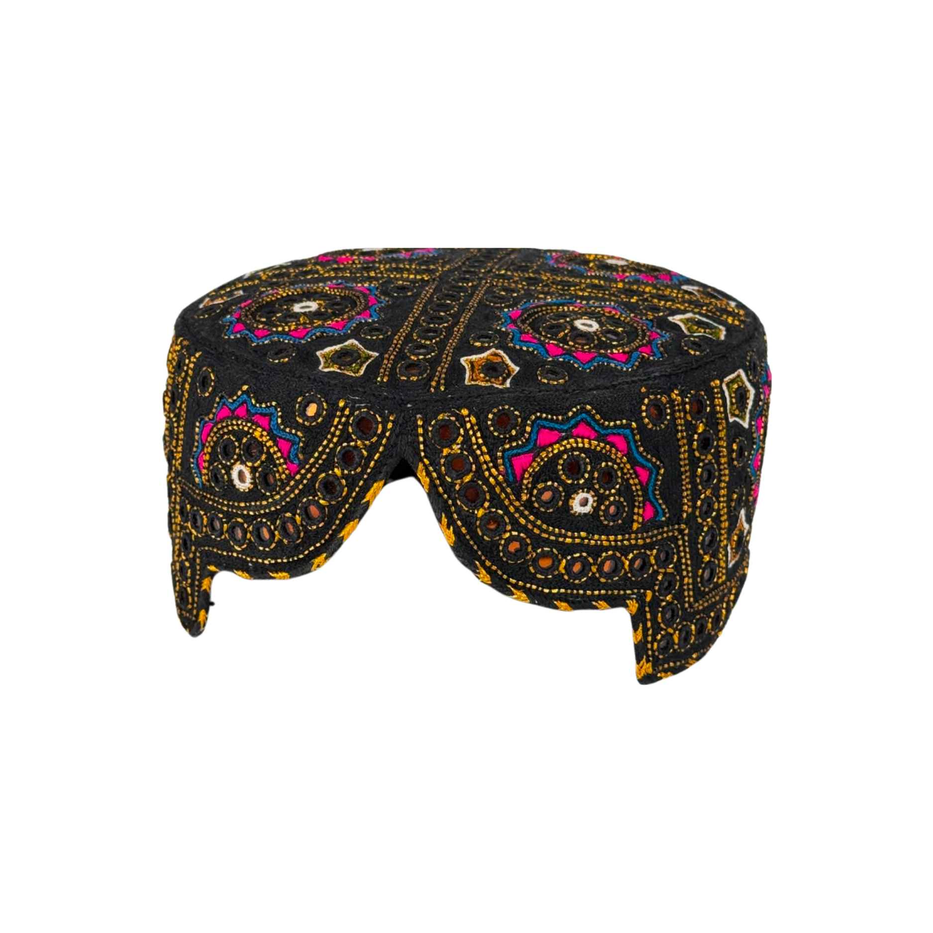 Blue Sindhi Topi - Traditional design - Golden Shade - Nasir Bhai