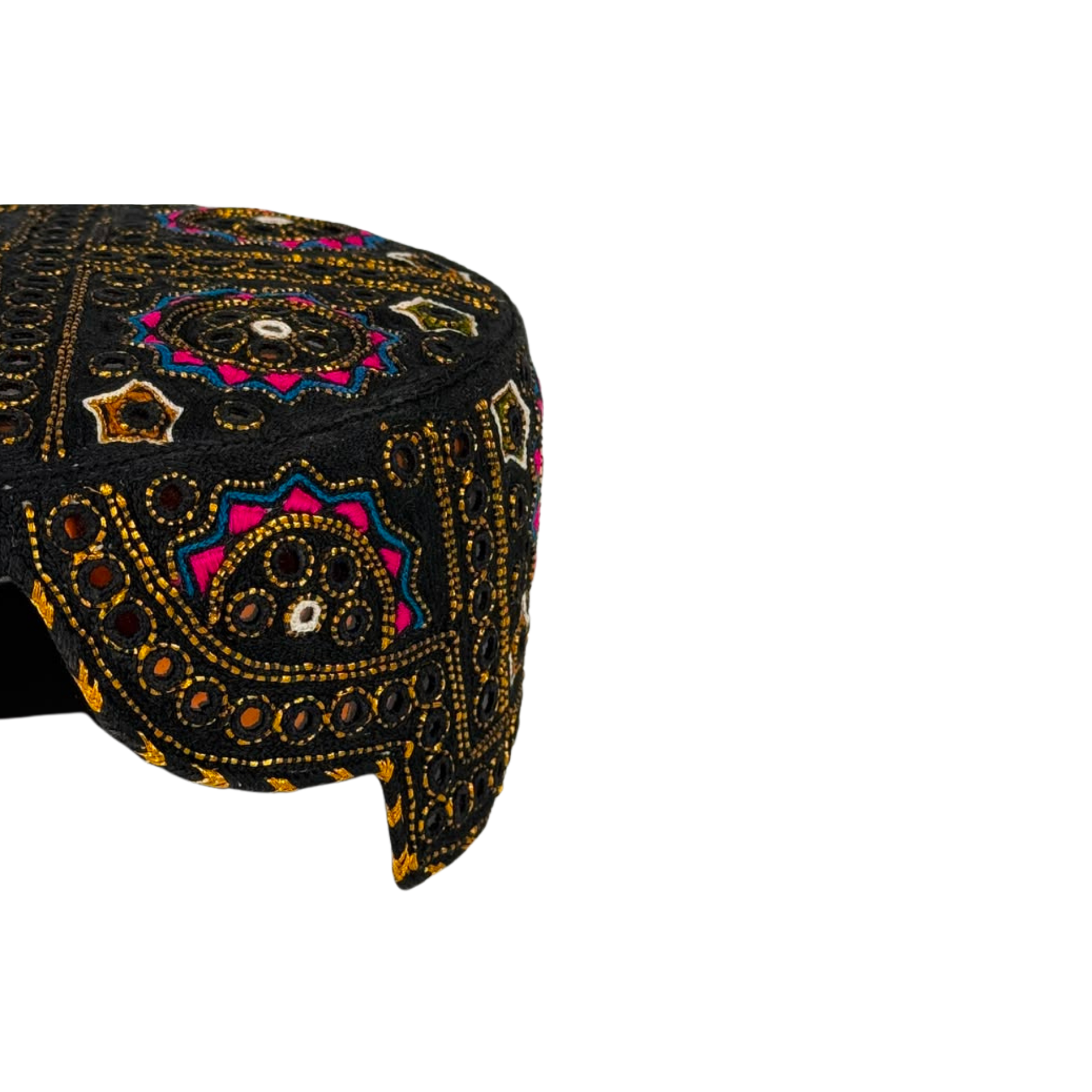 Blue Balochi Topi - Traditional design - Golden Shade - Nasir Bhai