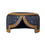 Black Sindhi Topi - Blue Shade - Nasir Bhai