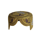 Golden Sindhi Topi - Flower Design - Golden Shade - Nasir Bhai