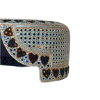 Silver Sindhi Topi - Heart Design - Golden Shade - Nasir Bhai