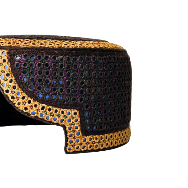 Maroon Sindhi Topi - Blue Shade - Nasir Bhai
