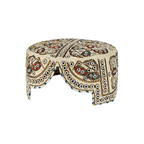 White Balochi Topi - Traditional design - Blue Shade - Nasir Bhai