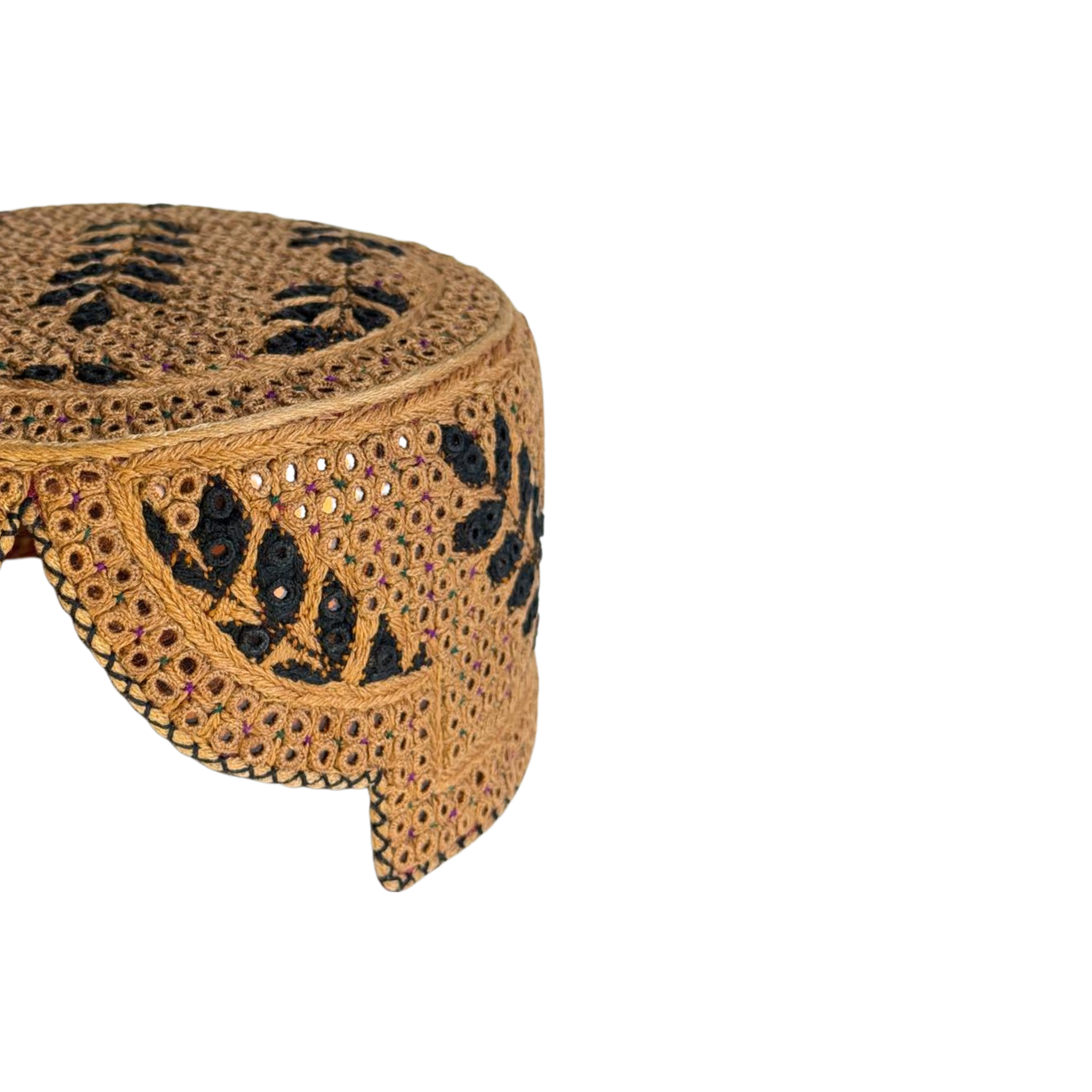 Golden Sindhi Topi - Flower Design - Golden Shade - Nasir Bhai