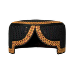 Black Sindhi Topi - Blue Shade - Nasir Bhai