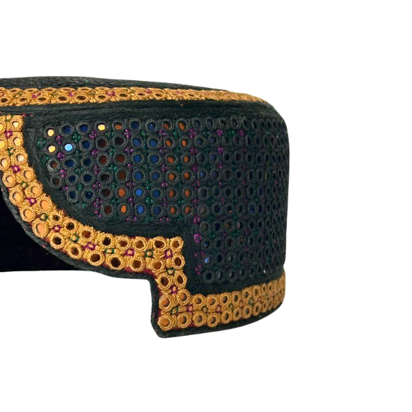 Black Sindhi Topi - Blue Shade - Nasir Bhai