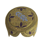 Golden Sindhi Topi - Flower Design - Golden Shade - Nasir Bhai
