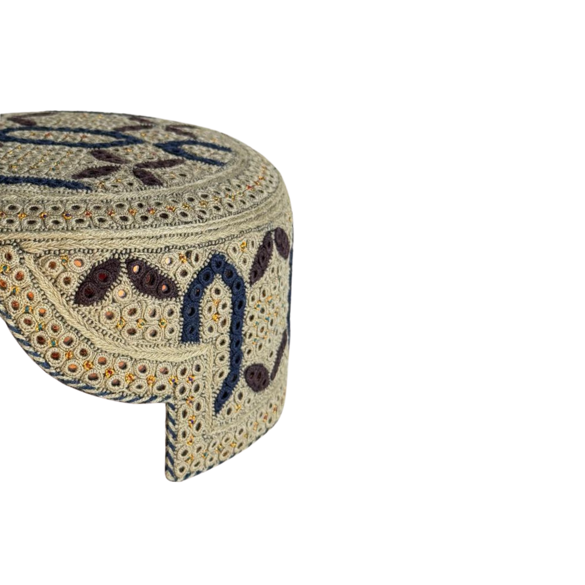 Light Brown Sindhi Topi - Traditional Design - Golden Shade - Nasir Bhai